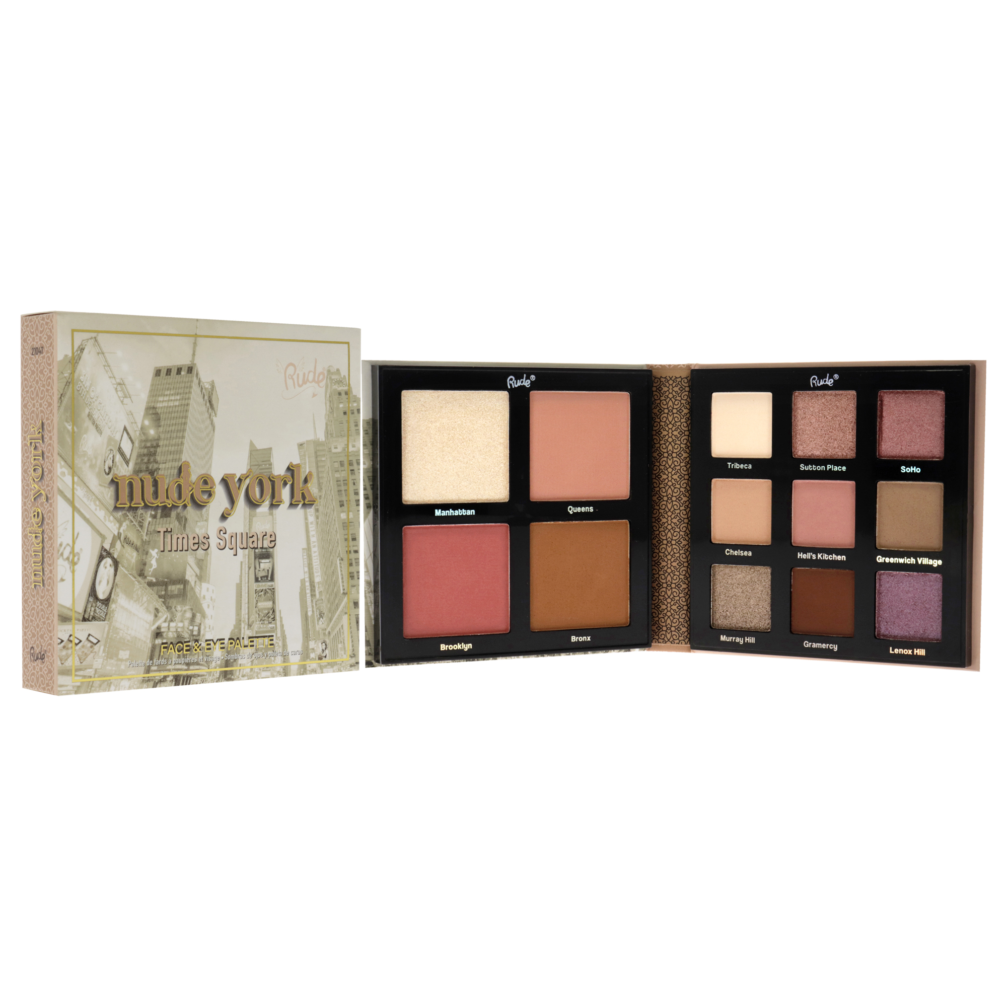 Foto 4 pulgar | Nude York Face And Eye Palette Rude Cosmetics Multicolor