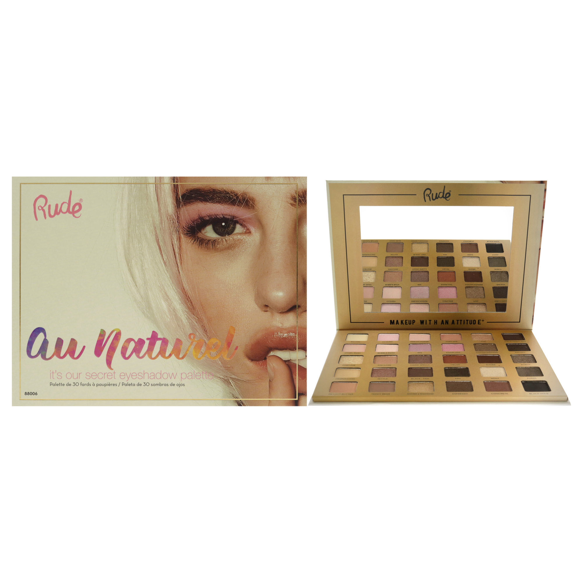 Foto 2 pulgar | Paleta De Sombras De Ojos Rude Cosmetics Au Naturel 30 Vegan 30 Ml - Venta Internacional.