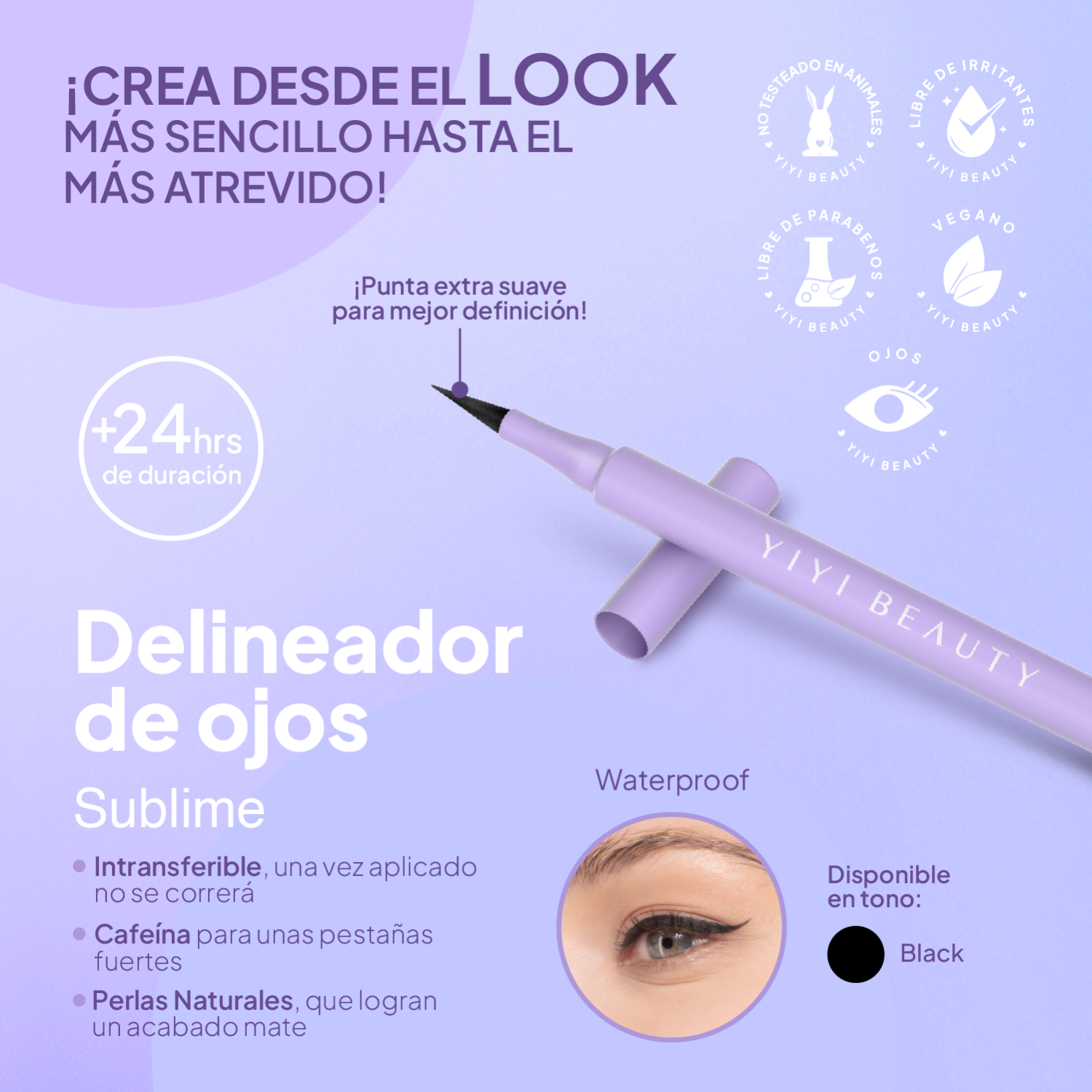 Foto 4 pulgar | Kit de Ojos YIYI BEAUTY con Delineador Sublime y Máscara Dream Lash para una Mirada Intensa y Cautivadora