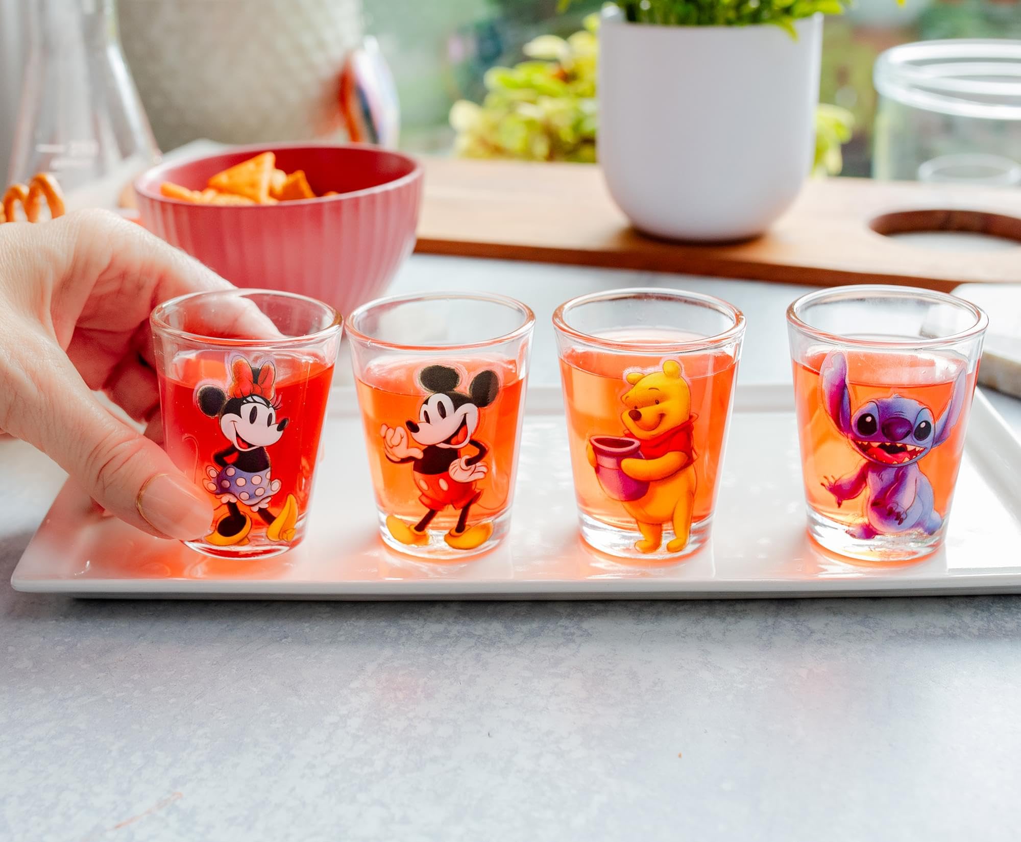 Foto 7 | Gafas De Chupito Plateadas Con Personajes Clásicos De Buffalo Disney X4 - Venta Internacional.
