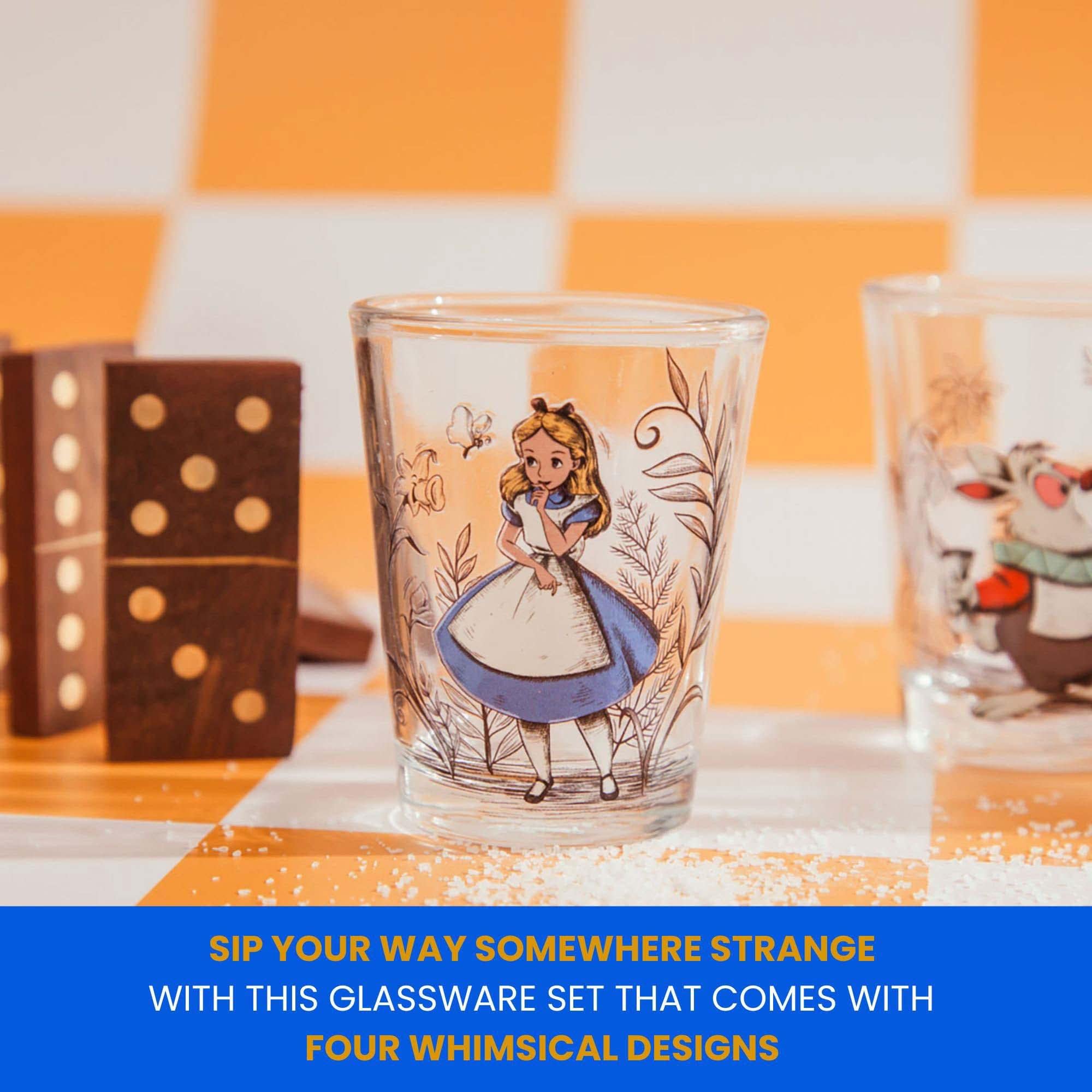 Foto 3 | Set De Minivasos De Whisky De Disney Alicia En El País De Las Maravillas X4 - Venta Internacional.