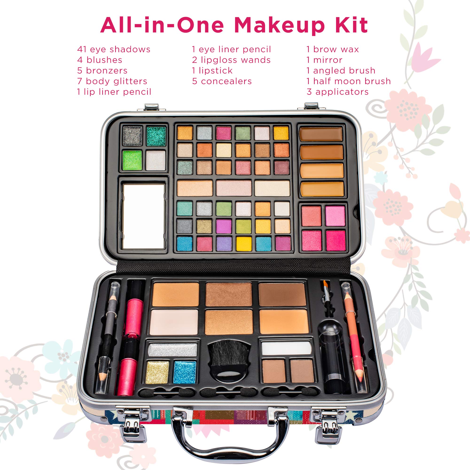 Foto 3 pulgar | Kit De Maquillaje Vokai 41 Sombras De Ojos, 7 Purpurinas Corporales Y 1 Delineador De Labios - Venta Internacional.