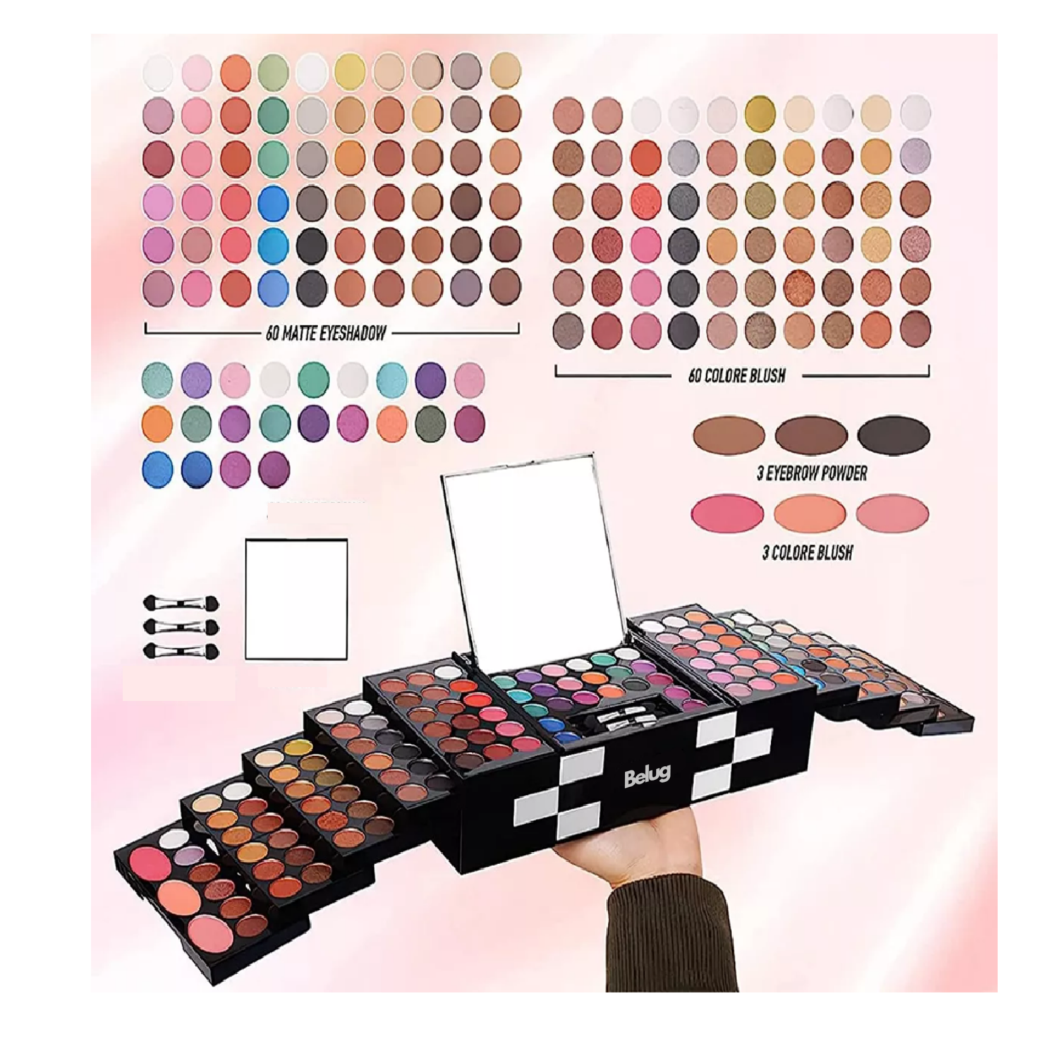 Foto 4 pulgar | 142 Colores De Sombra De Ojos Paleta Paleta De Maquillaje Belug Multicolor