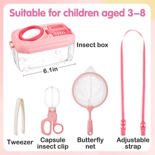 Foto 7 | Kit De Captura De Insectos Biubee, Kit De Captura De Insectos Con Red Para Mariposas, Color Rosa - Venta Internacional.