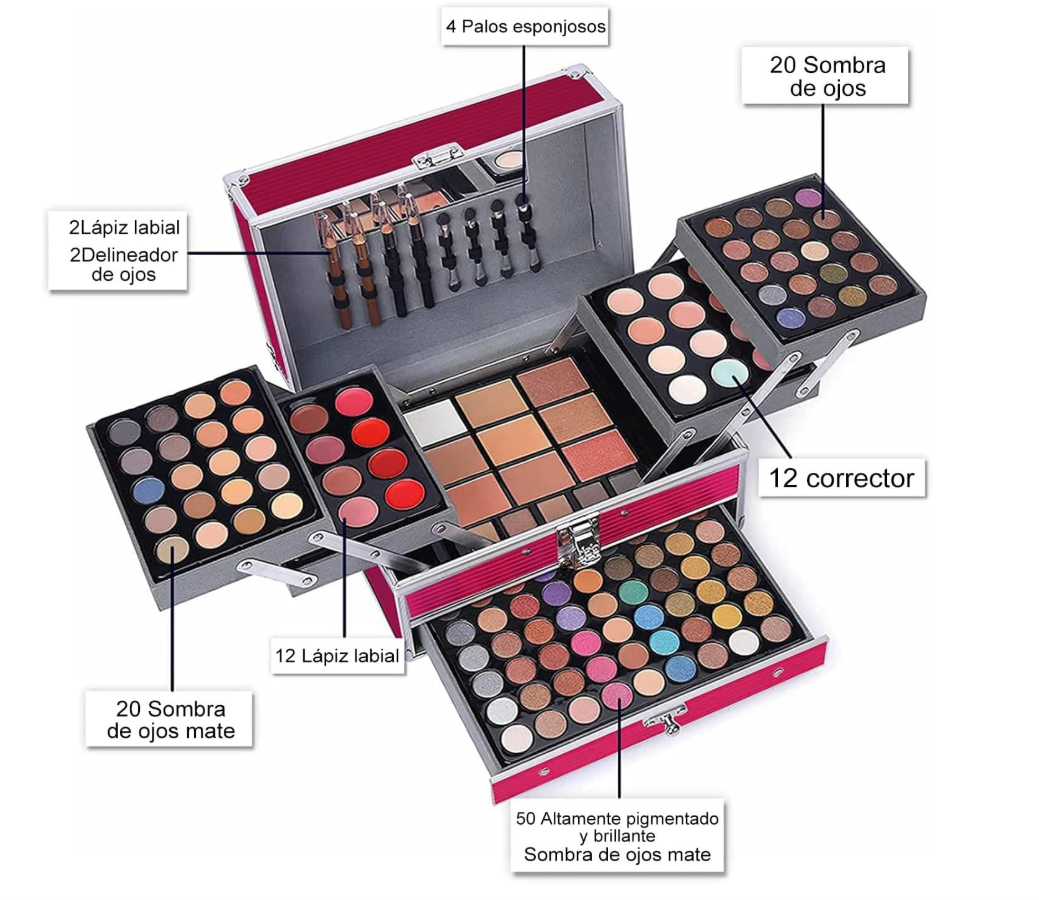 Foto 4 pulgar | Kit de Maquillaje Xtellar Estuche Profesional