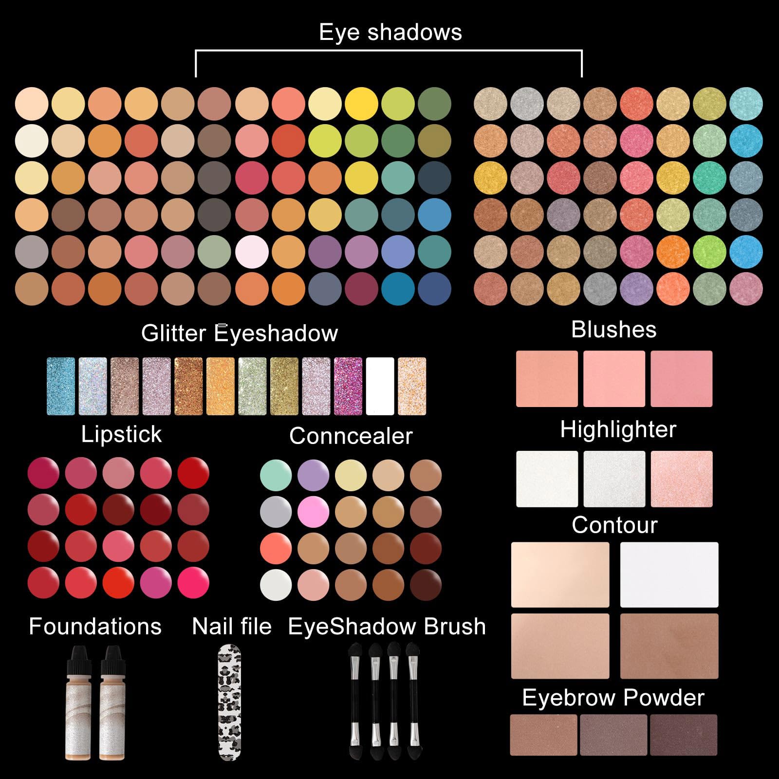 Foto 4 | Paleta De Maquillaje Miss Rose M 187 Colores Con Lápiz Labial Y Máscara - Venta Internacional.