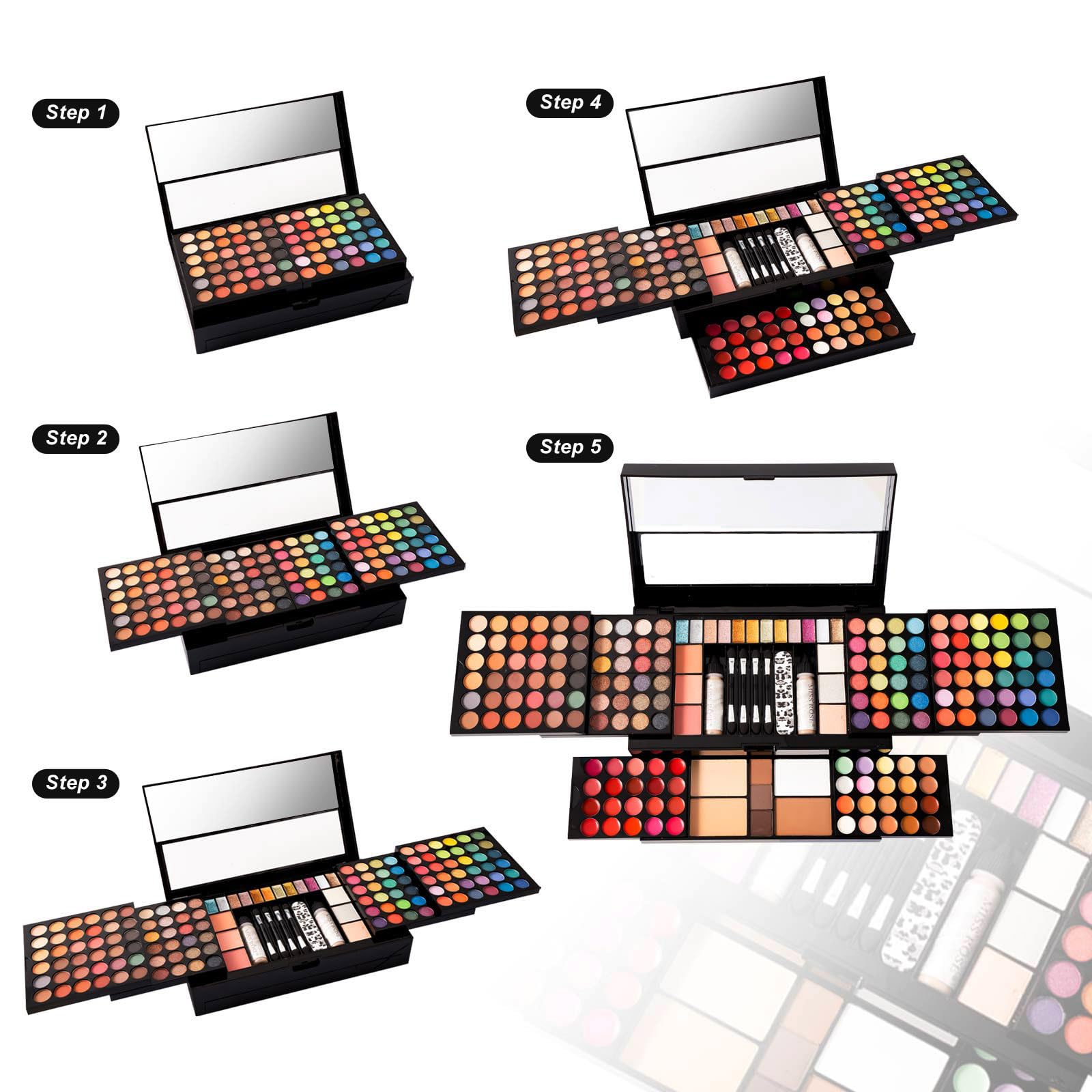 Foto 6 | Paleta De Maquillaje Miss Rose M 187 Colores Con Lápiz Labial Y Máscara - Venta Internacional.