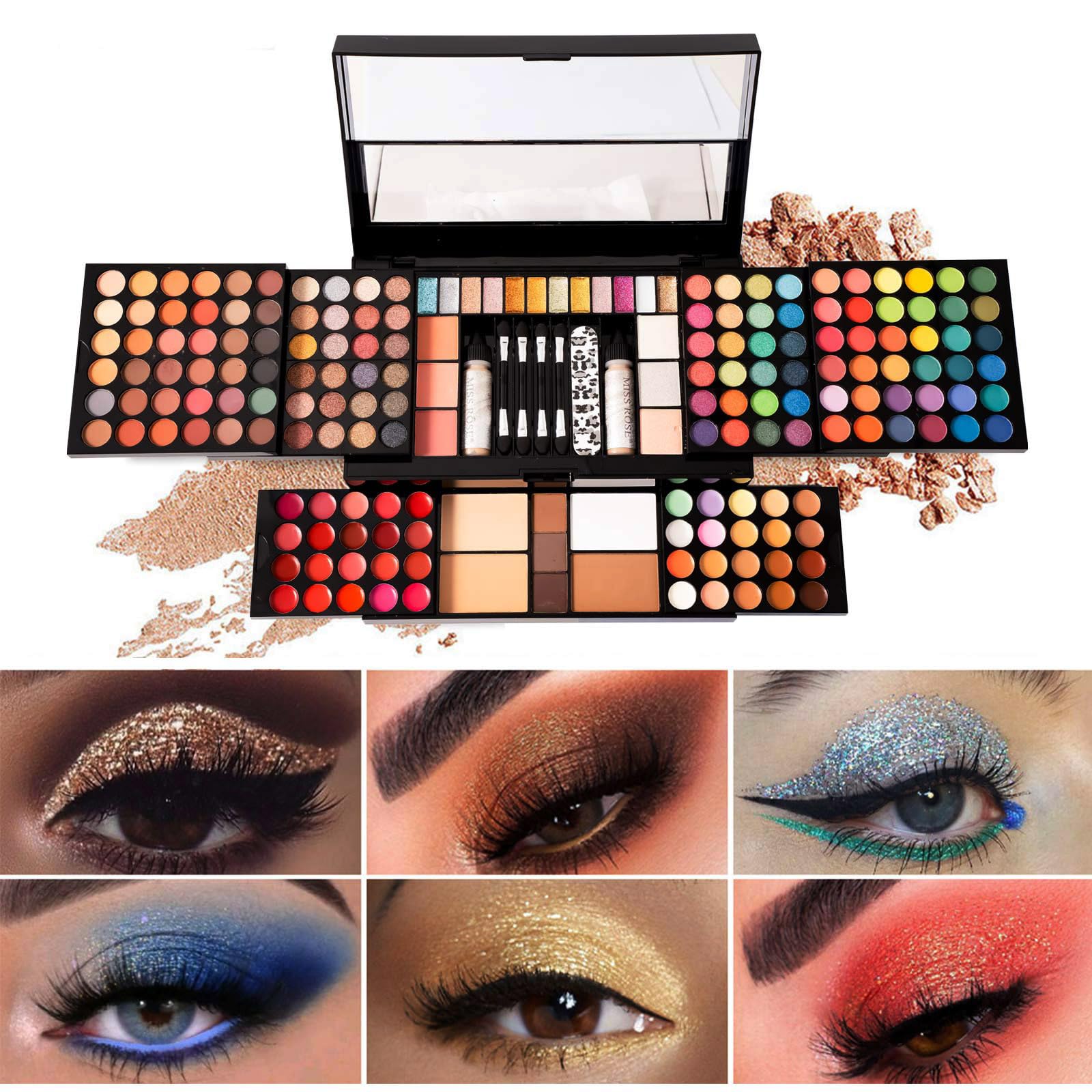 Foto 7 | Paleta De Maquillaje Miss Rose M 187 Colores Con Lápiz Labial Y Máscara - Venta Internacional.