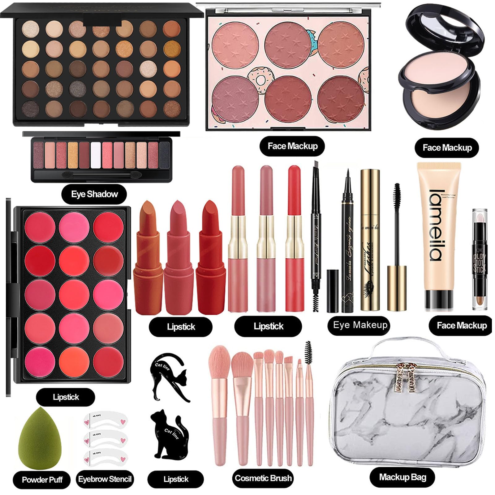 Foto 2 | Kit De Maquillaje Miss Rose M Todo En Uno Para Mujer Con Bolsa De Cosméticos - Venta Internacional.