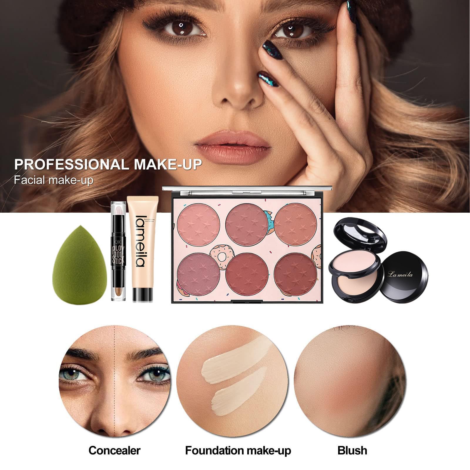 Foto 4 | Kit De Maquillaje Miss Rose M Todo En Uno Para Mujer Con Bolsa De Cosméticos - Venta Internacional.