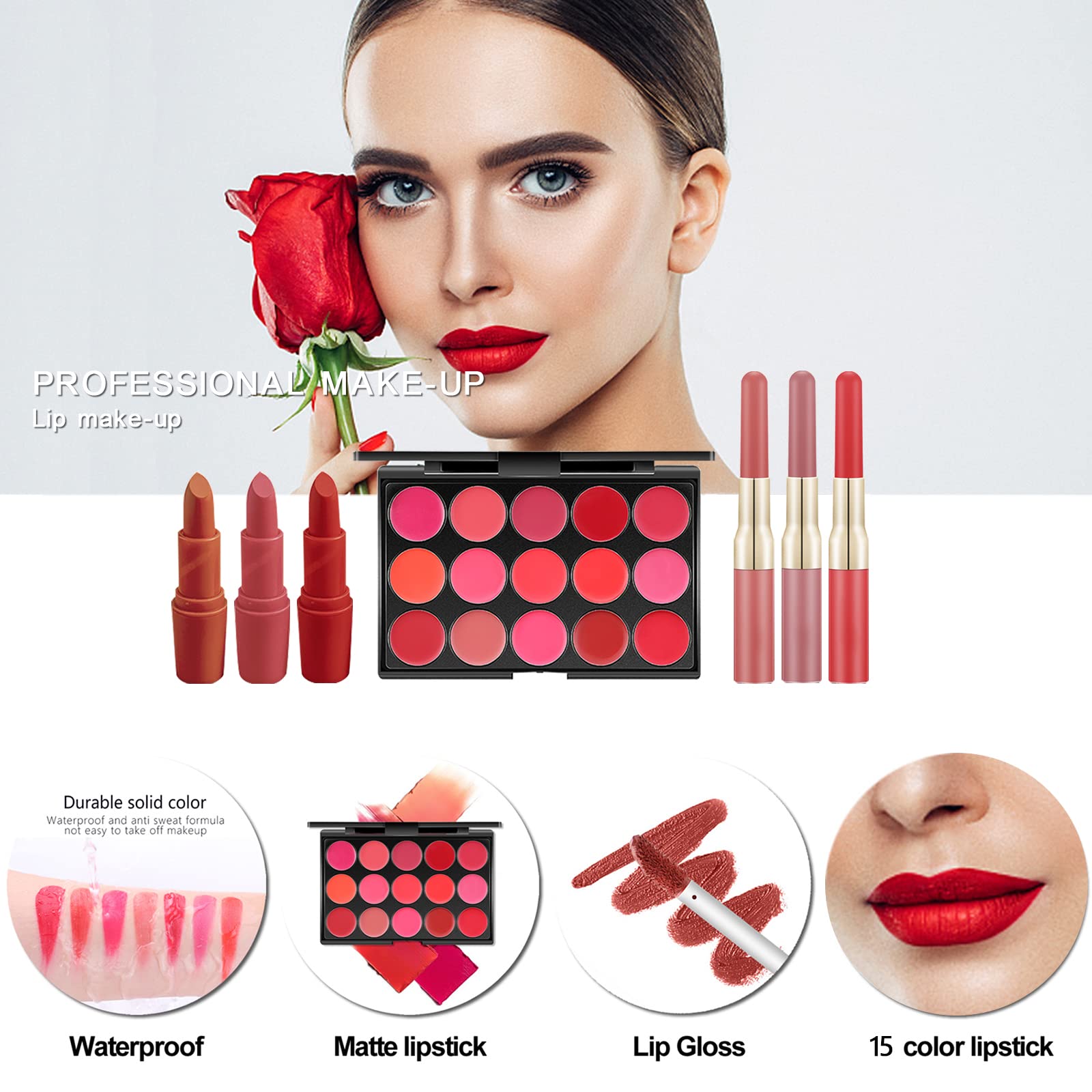 Foto 5 | Kit De Maquillaje Miss Rose M Todo En Uno Para Mujer Con Bolsa De Cosméticos - Venta Internacional.