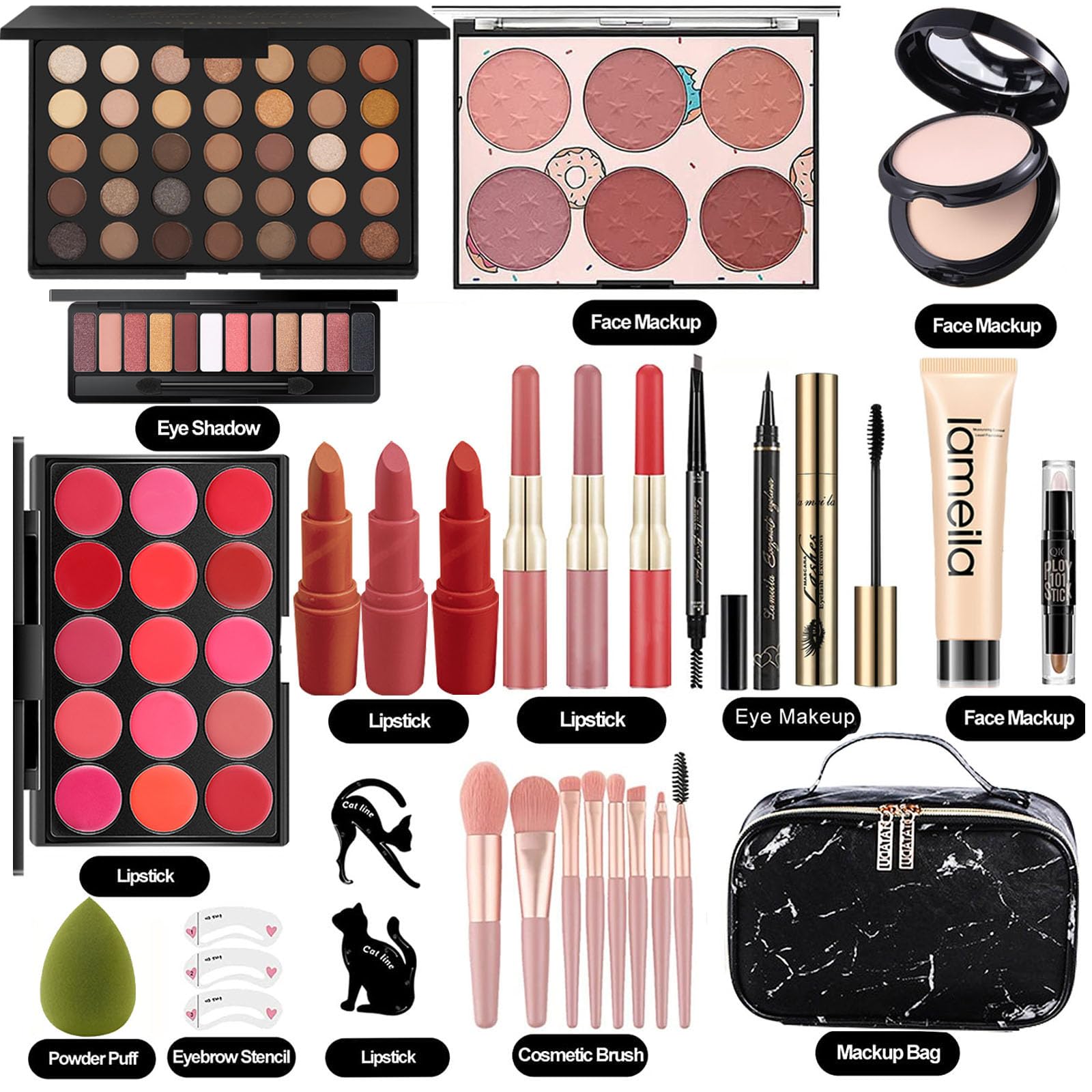 Foto 3 pulgar | Kit De Maquillaje Miss Rose M Todo En Uno Para Mujer Con Bolsa De Cosméticos - Venta Internacional.