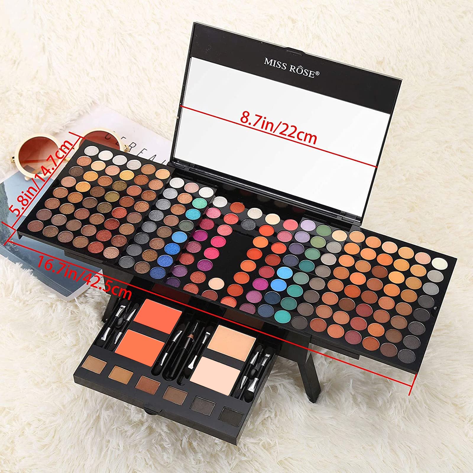Foto 2 | Set De Maquillaje Miss Rose 190 Colores Con Sombra De Ojos, Colorete Y Más - Venta Internacional.