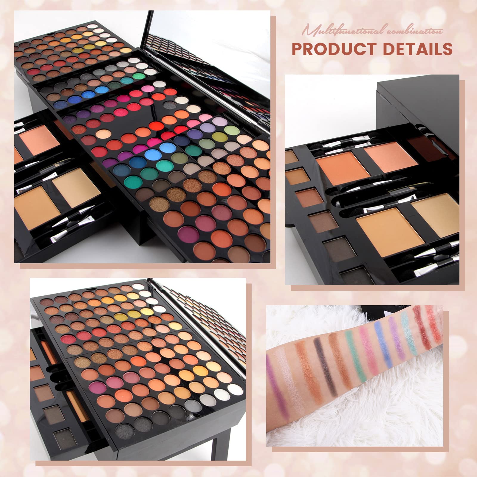 Foto 4 | Set De Maquillaje Miss Rose 190 Colores Con Sombra De Ojos, Colorete Y Más - Venta Internacional.