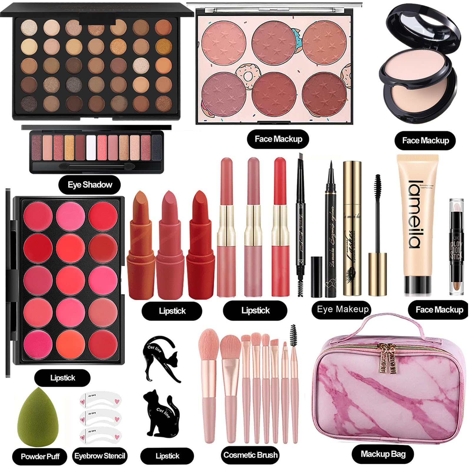 Foto 3 pulgar | Kit De Maquillaje Miss Rose M Todo En Uno Para Mujer Con Bolsa De Cosméticos - Venta Internacional.