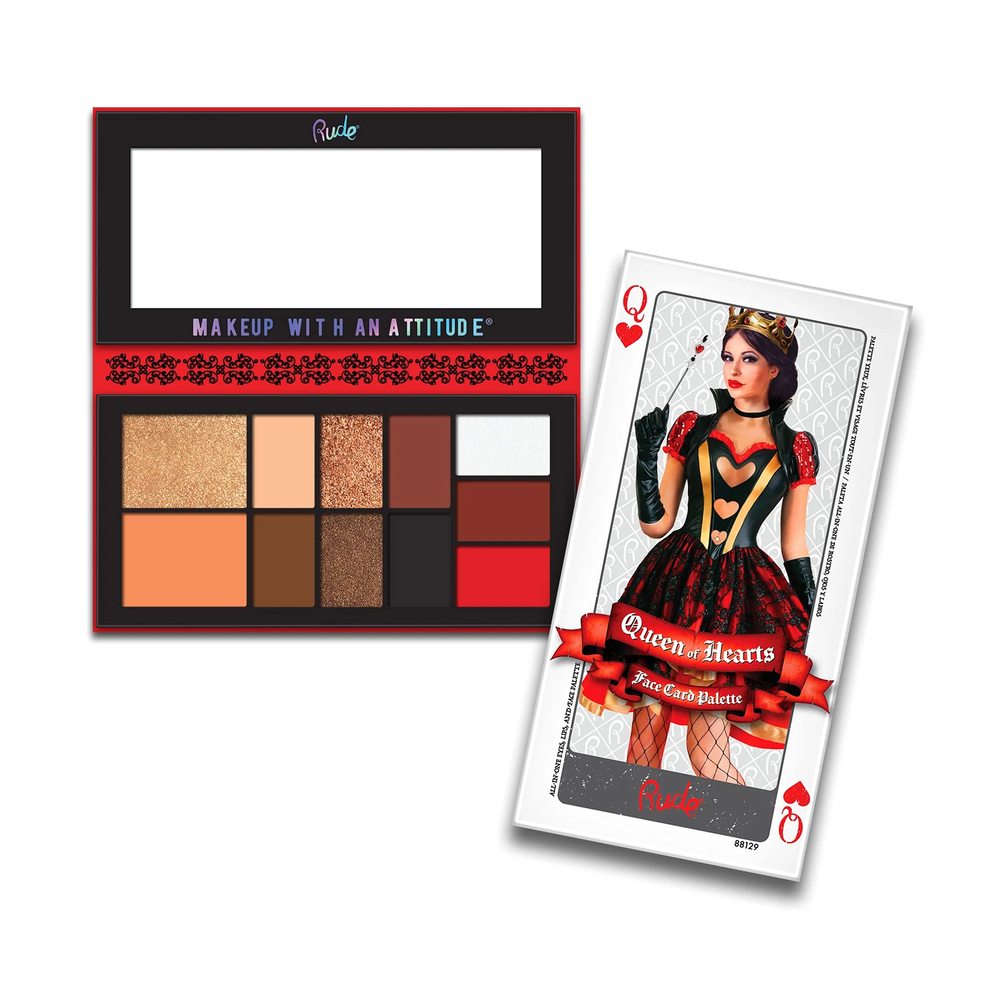 Foto 2 pulgar | Paleta De Maquillaje Rude Cosmetics Face Card Queen Of Hearts 15 Ml - Venta Internacional.