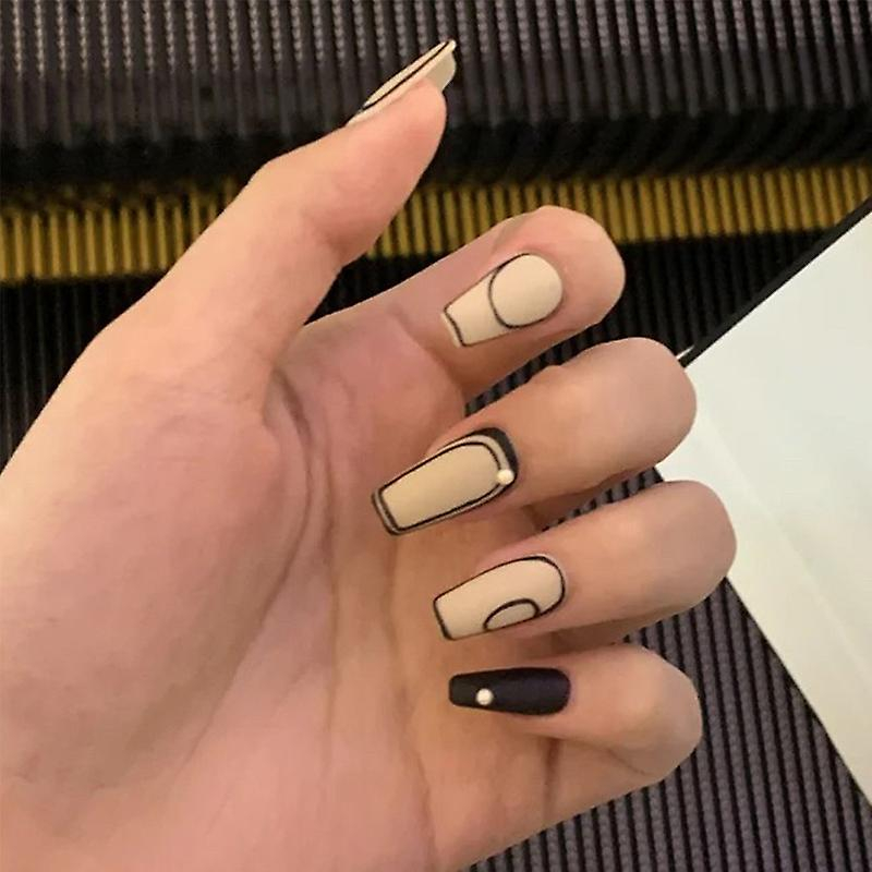 Foto 1 | False Nails Huoguo Ballet  Tipo Uñas De Ballet  Color Café Con Leche Y Perla  24 Unidades - Venta Internacional.