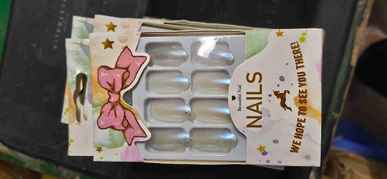 Foto 4 pulgar | Uñas Postizas Huoguo  Cianita  Ojo De Gato  Cabeza Redonda Extendida  24 Unidades - Venta Internacional.