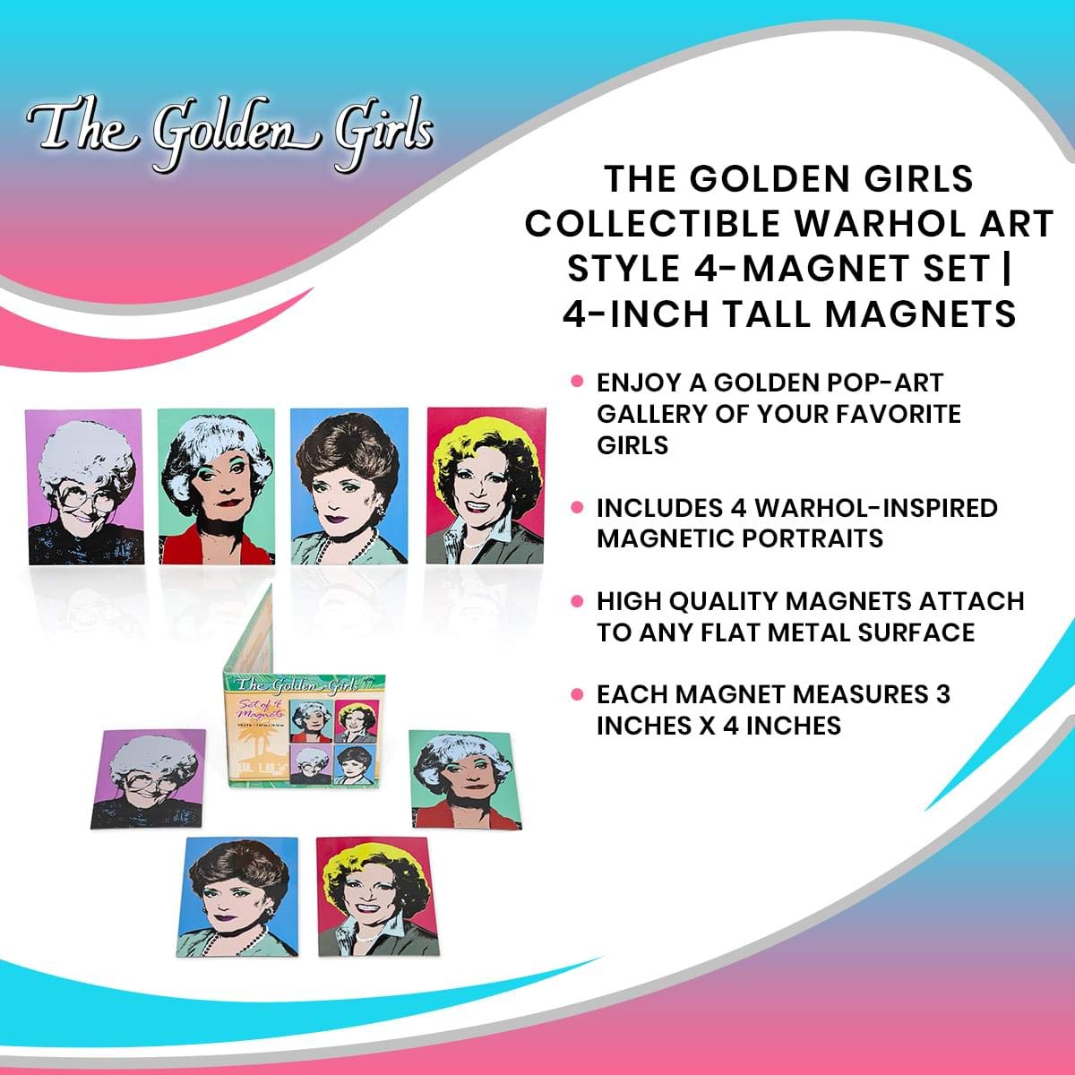 Foto 8 pulgar | Set De Imanes Just Funky The Golden Girls Art Style - Venta Internacional.