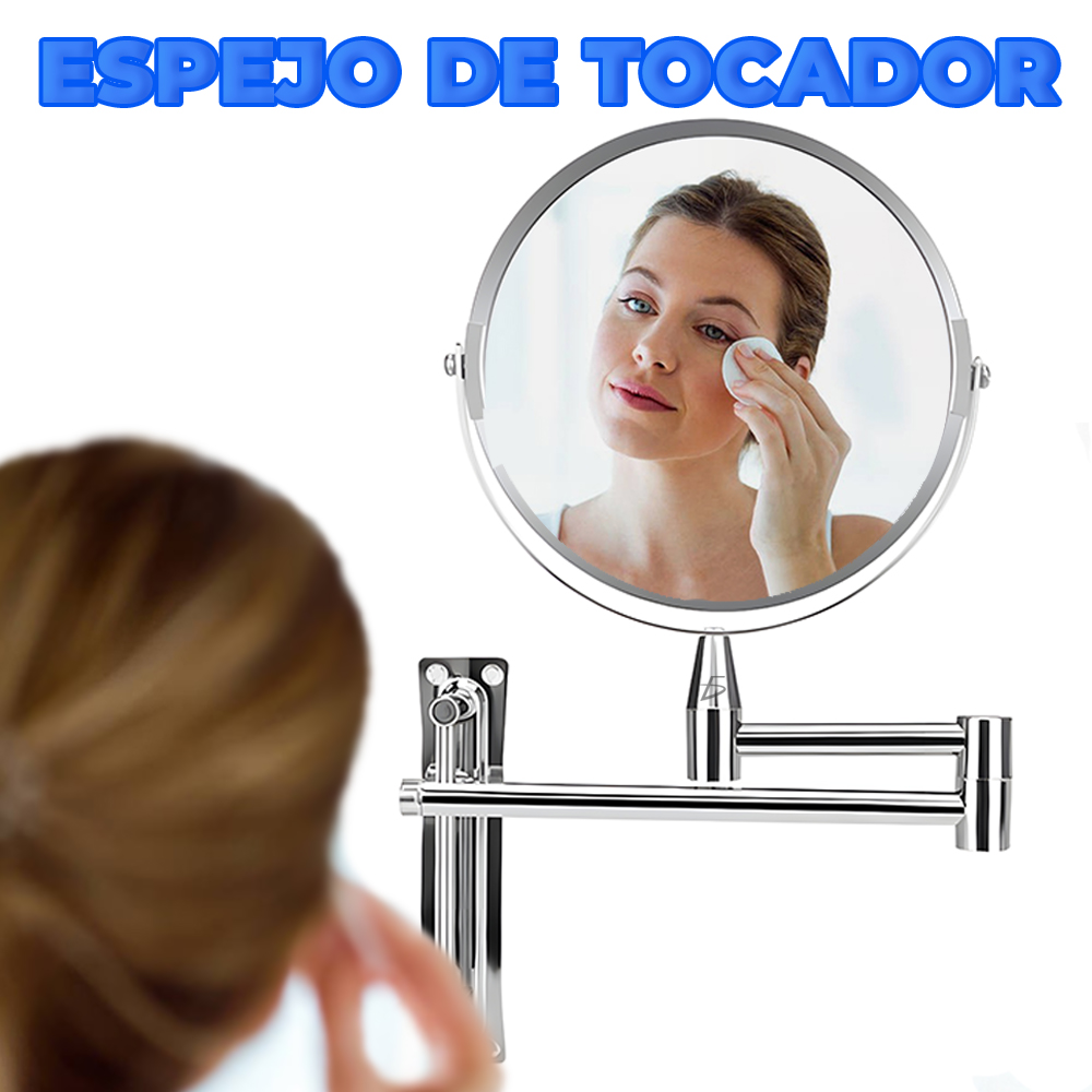 Foto 7 pulgar | Espejo De Tocador Doble Cara Montado En Pared