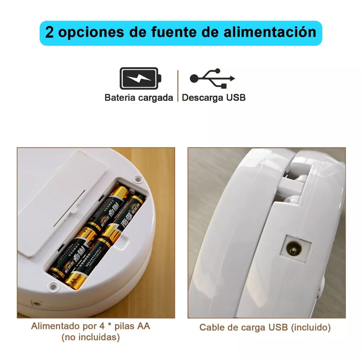 Foto 7 pulgar | Espejo De Maquillaje Luz Led Doble Cara Ajustable Plegable Color Del Marco Blanco