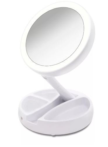 Foto 2 pulgar | Espejo de Maquillaje Luz Led Doble Cara Ajustable Blanco