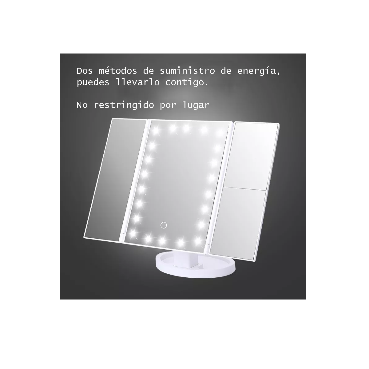 Foto 3 | Espejo Maquillaje Luz Led Tríptica Aumentos Eo Safe Imports Esi-13197 Blanco