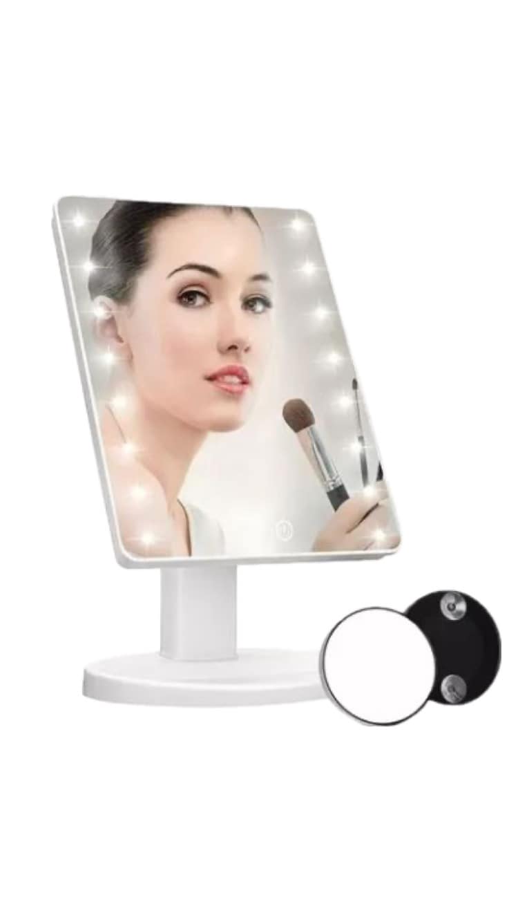 Espejo De Maquillaje De Iluminación Led Con Lupa 5x $606