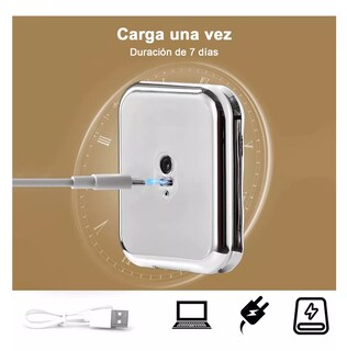Foto 2 | Espejo de Maquillaje Led Recargable Usb Con Brillo Ajustable Plata