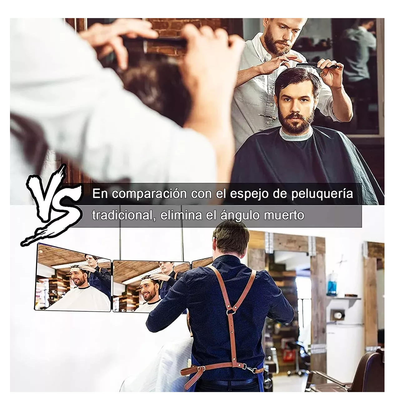 Foto 2 | Espejo Tríptico 360 Grados para Corte de Pelo