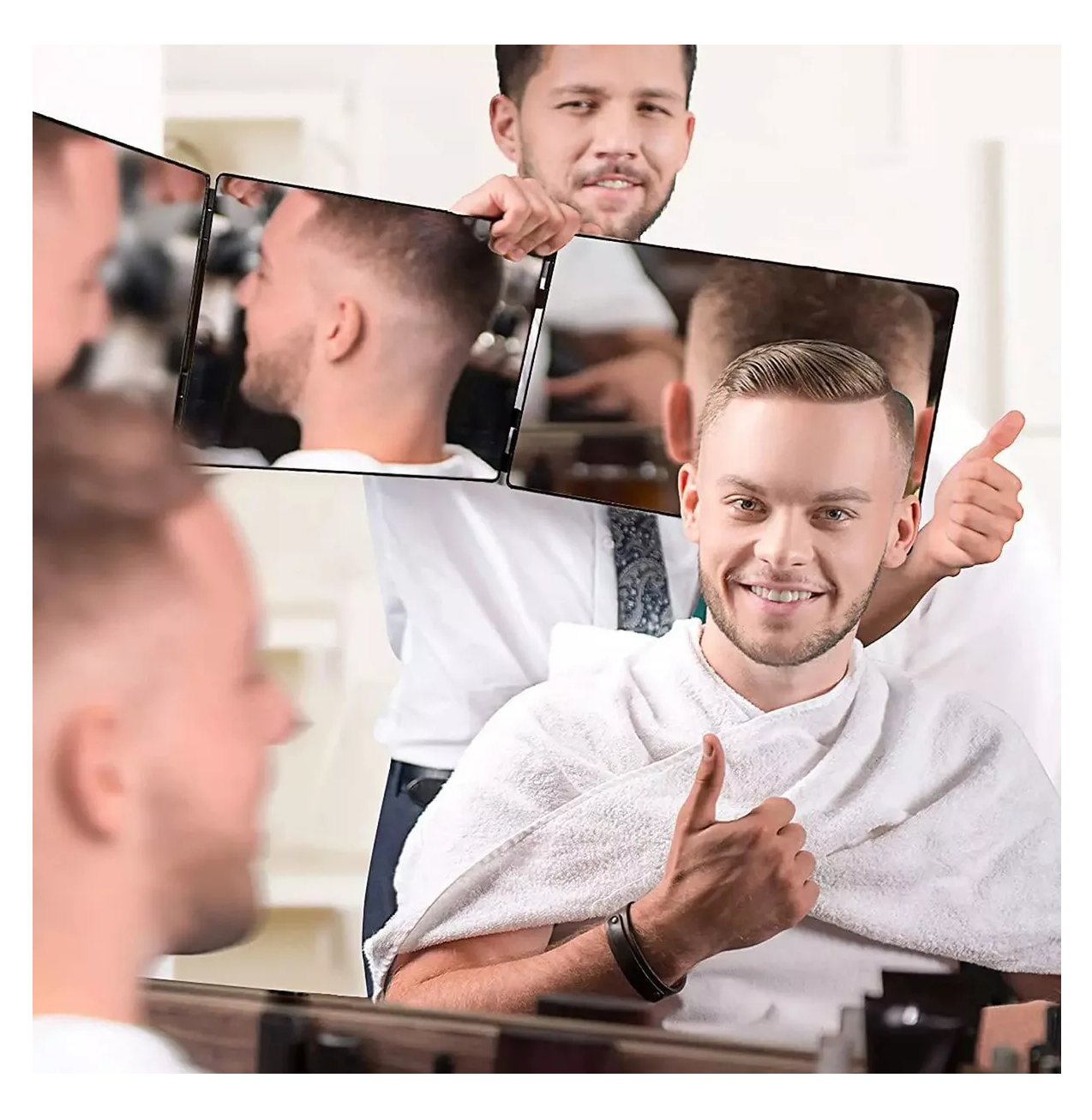 Foto 5 | Espejo Tríptico 360 Grados para Corte de Pelo