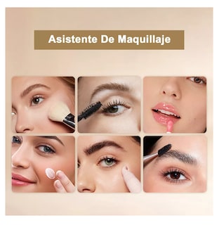 Foto 5 | Espejo de Maquillaje Led Recargable Usb con Brillo Ajustable Plata