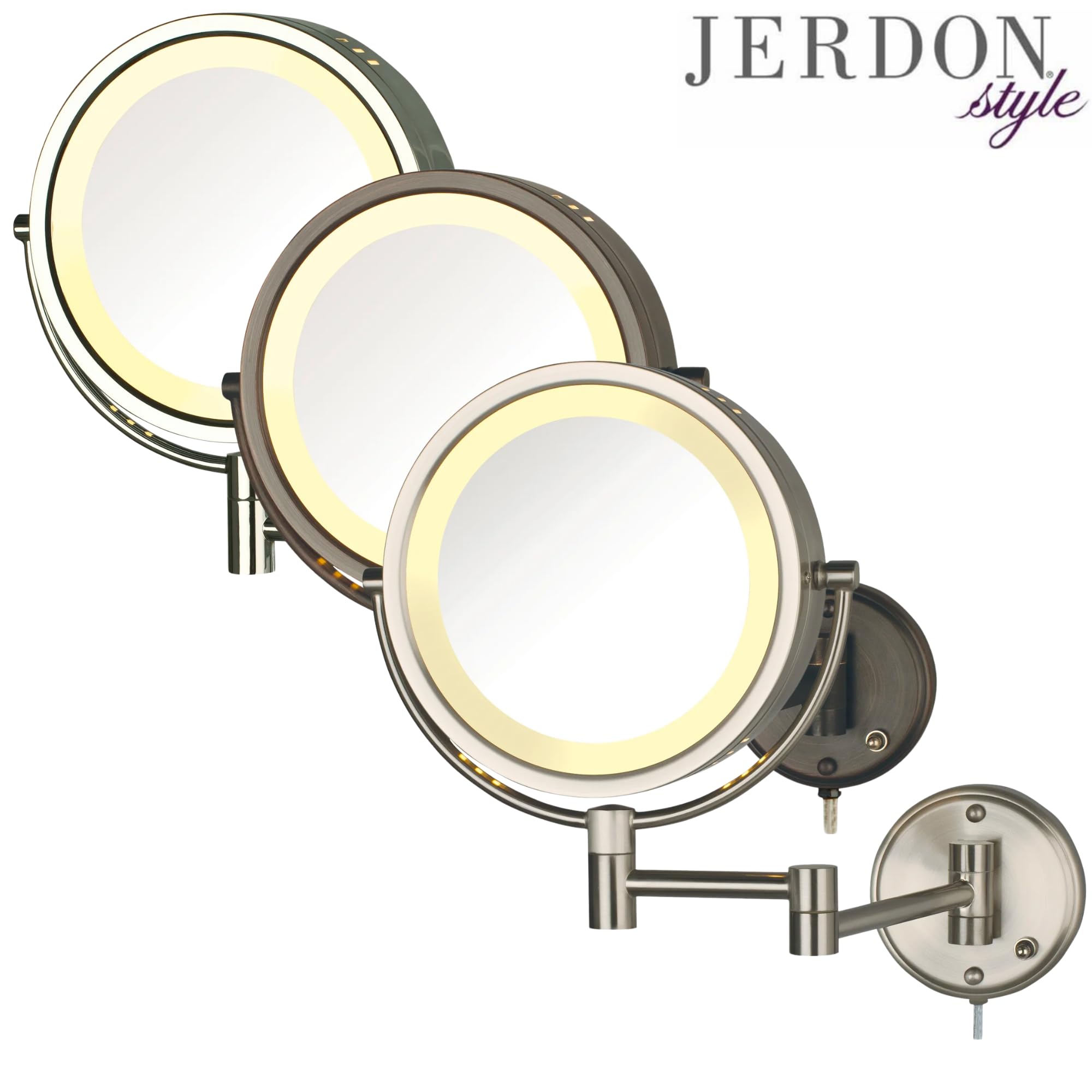 Foto 5 | Espejo De Maquillaje Jerdon De Pared De Dos Caras Con Luces 8x - Venta Internacional.