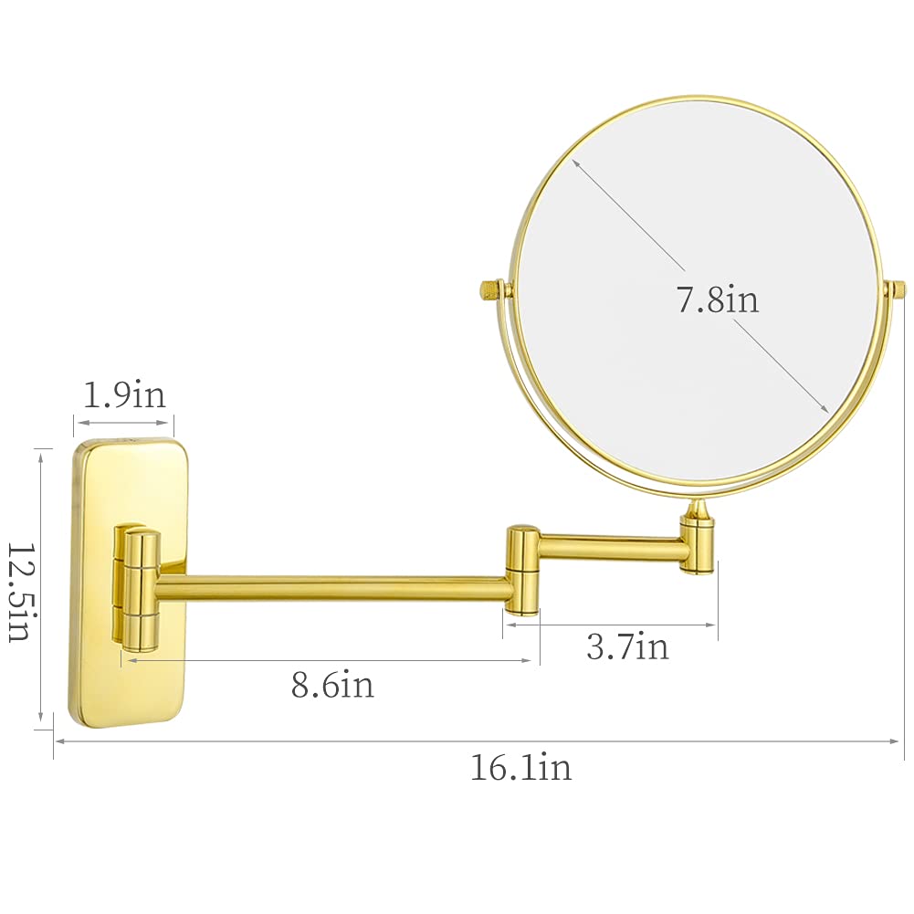 Foto 6 pulgar | Espejo De Maquillaje Gurun, Soporte De Pared De 20 Cm Con Aumento De 10x - Venta Internacional.