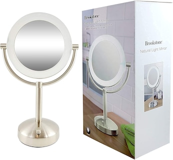 Foto 7 | Espejo De Maquillaje Brookstone Con Luz Led De Sobremesa, Aumento De 10 X 1 X 1 - Venta Internacional.