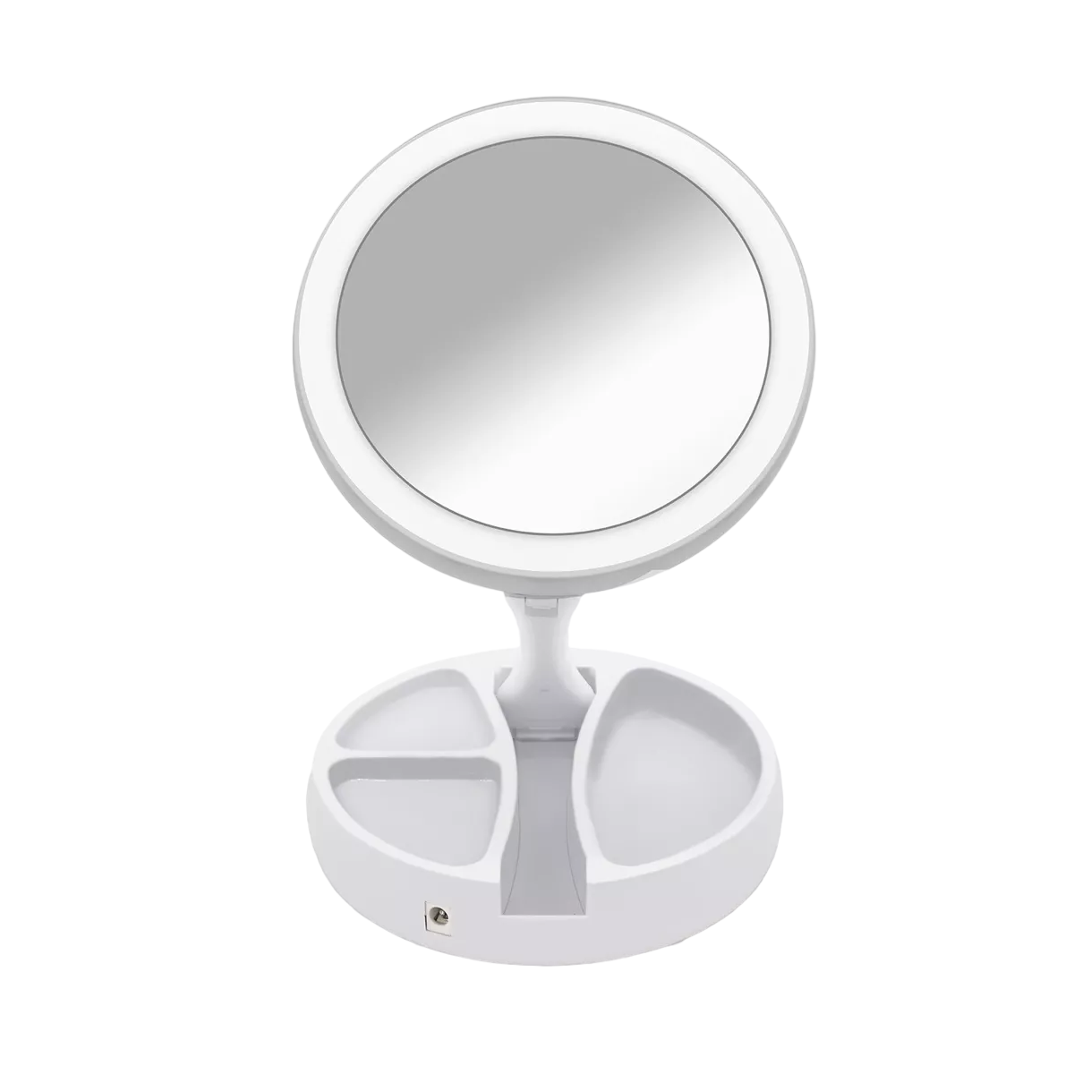 Foto 1 | Espejo De Maquillaje Luz Led Doble Cara Ajustable Plegable Color Del Marco Blanco