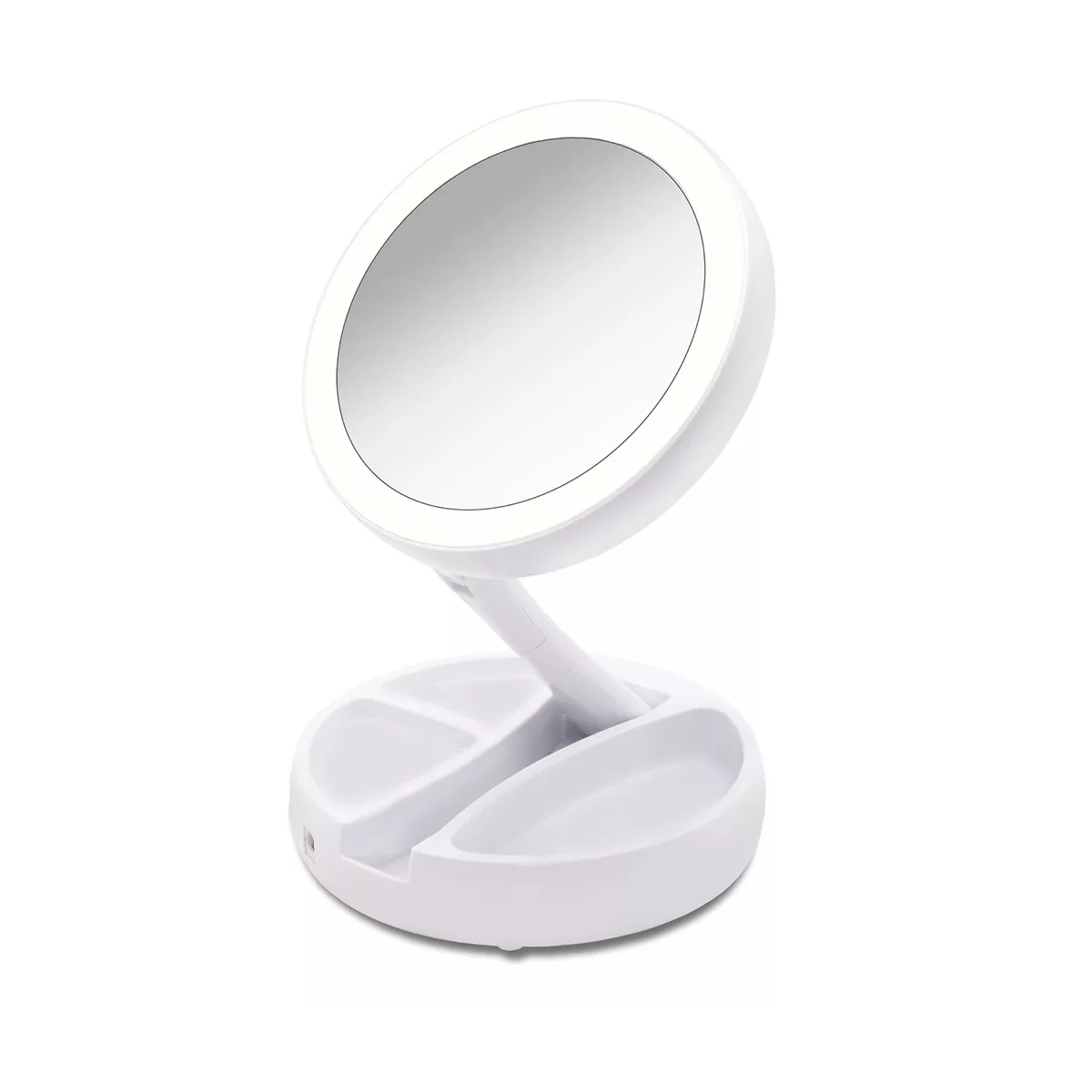 Foto 5 pulgar | Espejo De Maquillaje Luz Led Doble Cara Ajustable Plegable Color Del Marco Blanco