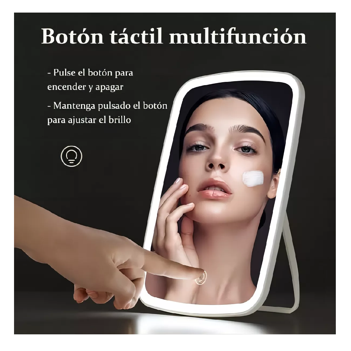 Foto 3 pulgar | Espejo De Maquillaje Led Con Luz Ajustable Y Espejo 5 Veces  Blanco