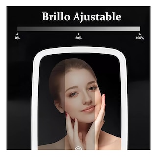 Foto 3 | Espejo De Maquillaje Led Con Luz Ajustable Y Espejo 5 Veces Blanco