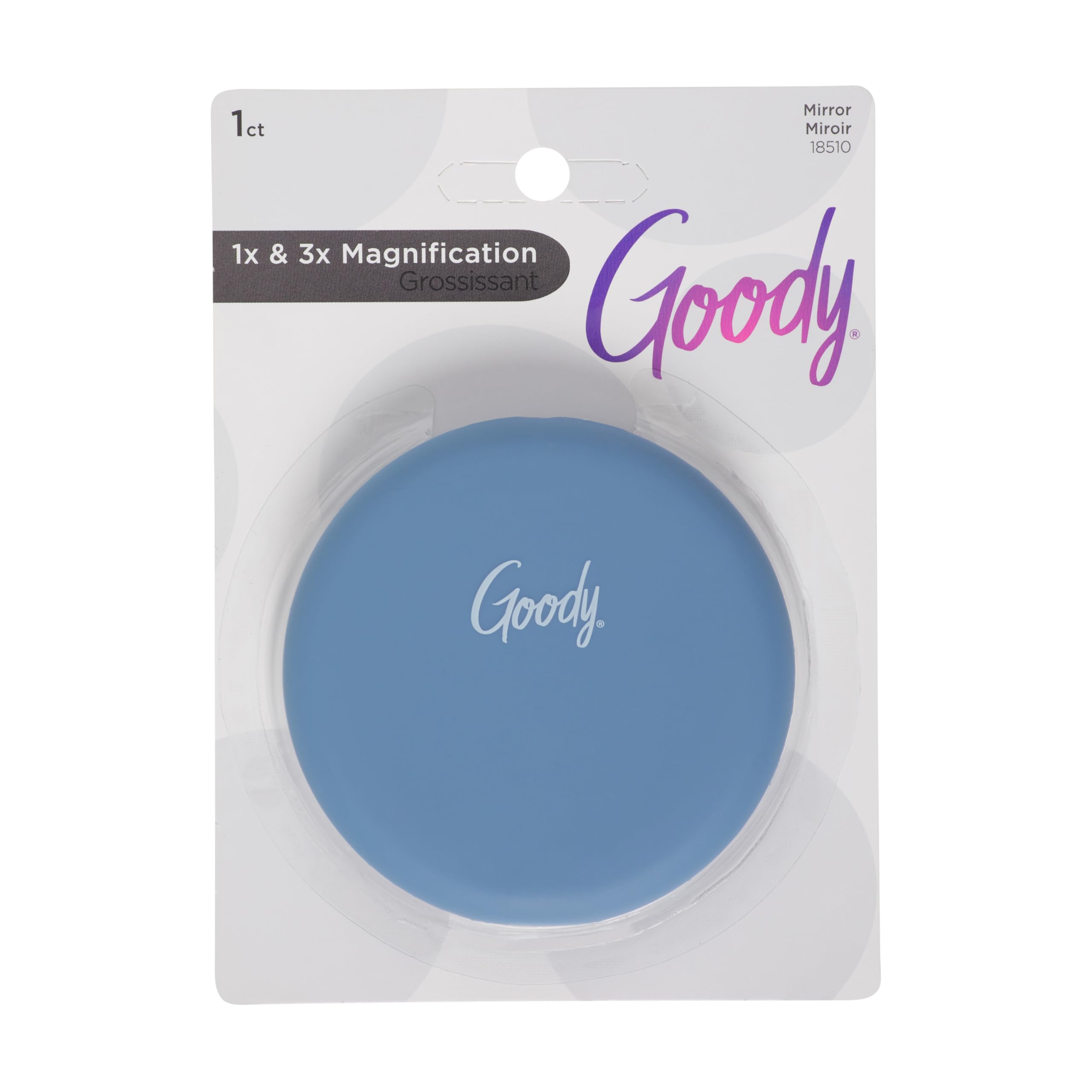 Espejo Compacto Goody Blue De Doble Cara Con Aumento De 1x Y 3x - Venta Internacional.