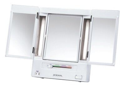 Foto 1 | Espejo De Maquillaje Jerdon De Tres Pliegues Y Dos Caras Con Luces Blancas - Venta Internacional.