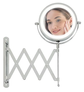 Foto 1 | Espejo Redondo Para Maquillaje De Pared Con Luz Para Baño Marco Plateado