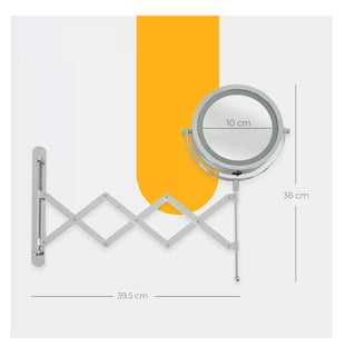 Foto 2 | Espejo Redondo Para Maquillaje De Pared Con Luz Para Baño Marco Plateado