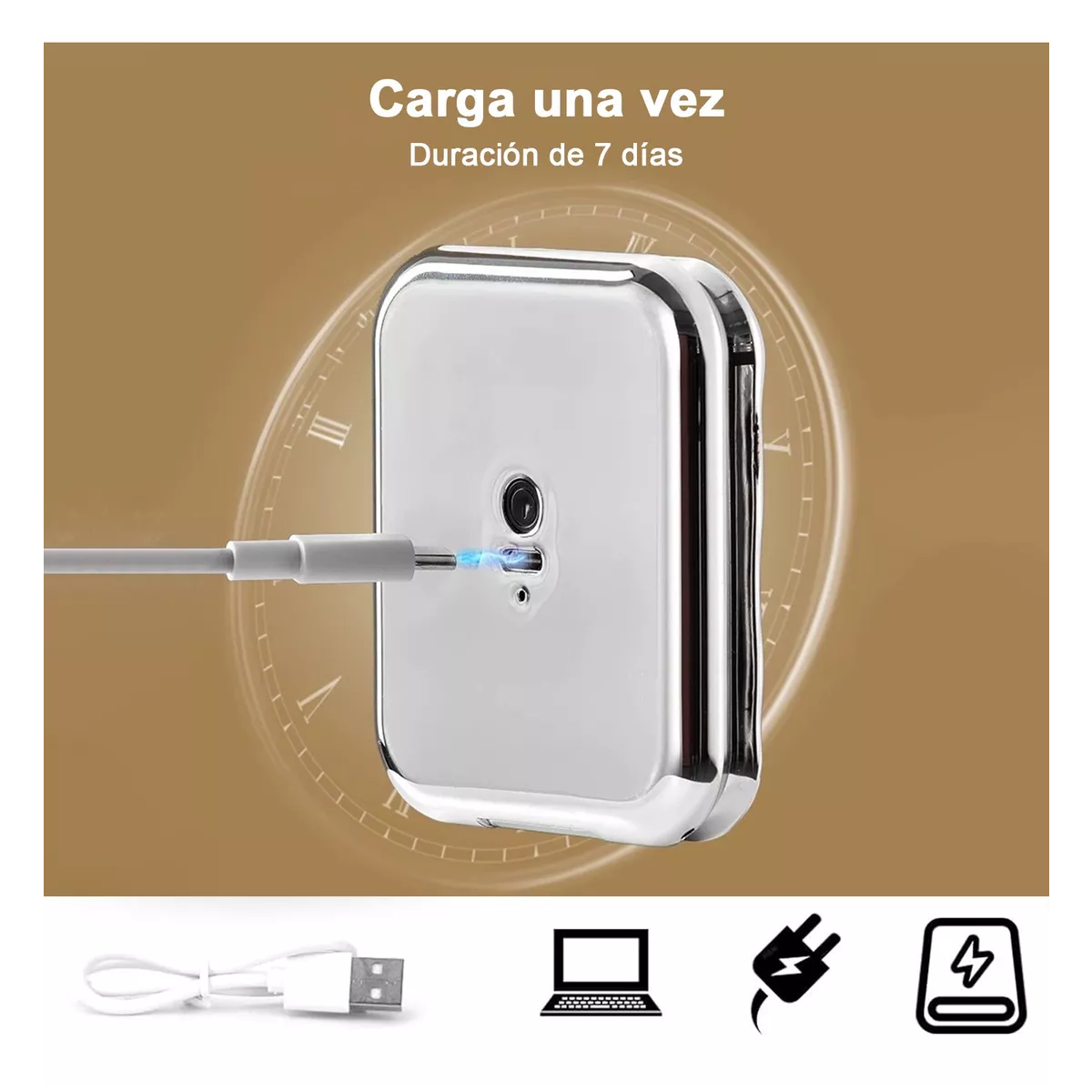 Foto 4 | Espejos Maquillaje Led Recargable Usb Eo Safe Imports Esi-18469 Plata