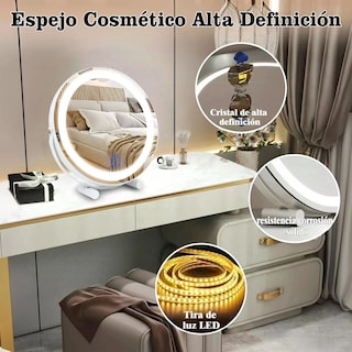 Foto 5 | Espejo con Luz Led Ajustable Táctil Espejo para Maquillaje Eo Safe Imports Blanco