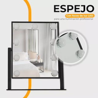 Foto 4 | Espejo Maquillaje Luz Led Eo Safe Imports Negro