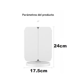Foto 2 | Espejo Cosmético Led Recambio Luz Tres Lados Plegable Eo Safe Imports Blanco