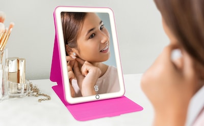 Foto 2 | Espejo De Viaje Ekids Barbie Con Luz Y Soporte Ajustable - Venta Internacional.