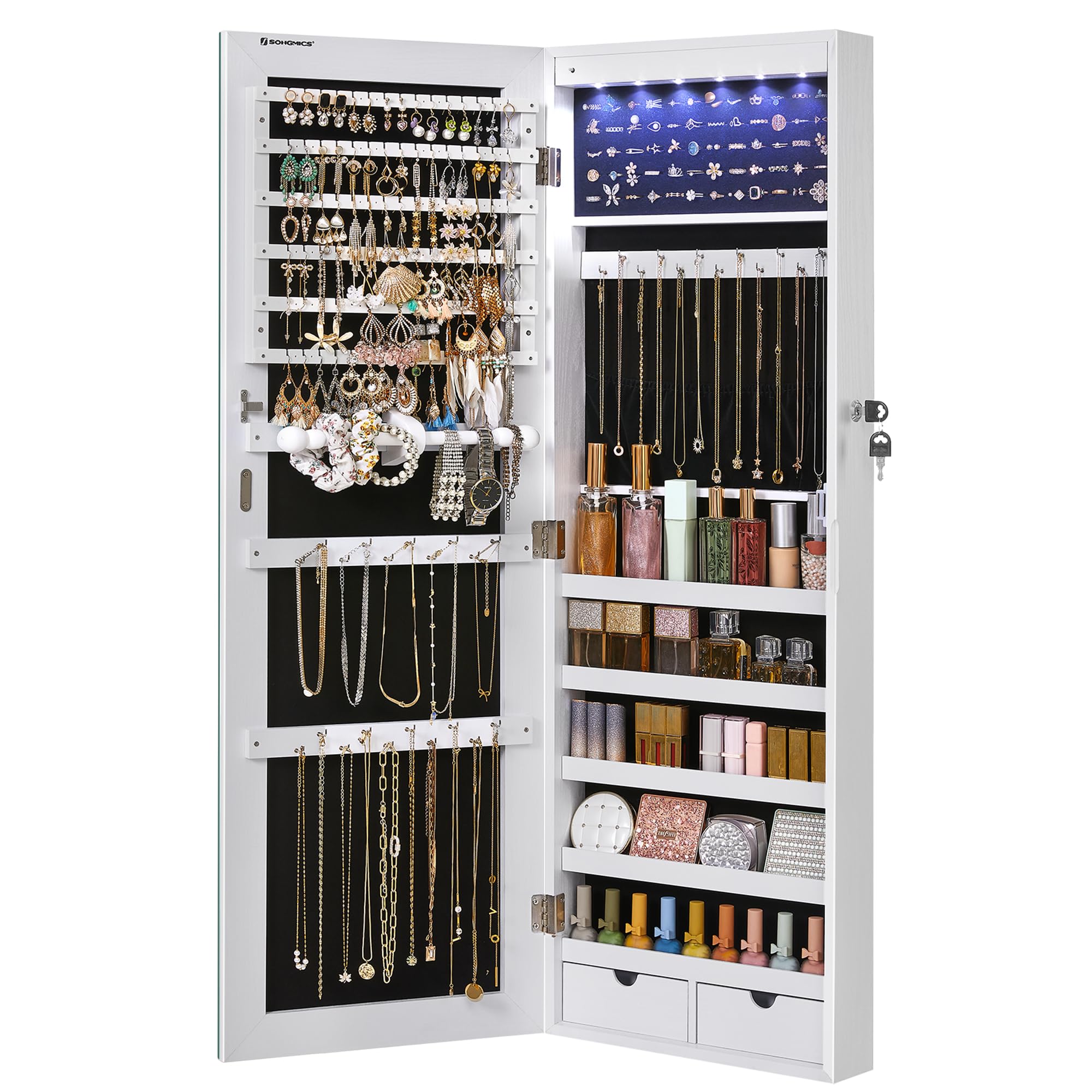 Foto 1 | Joyero Colgante Songmics Con Luces Led Y Espejo - Venta Internacional.