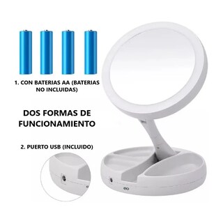 Foto 3 | Espejo con Luz Led Doble Cara Ajustable Plegable Eo Safe Imports Esi-1644-1 Blanco